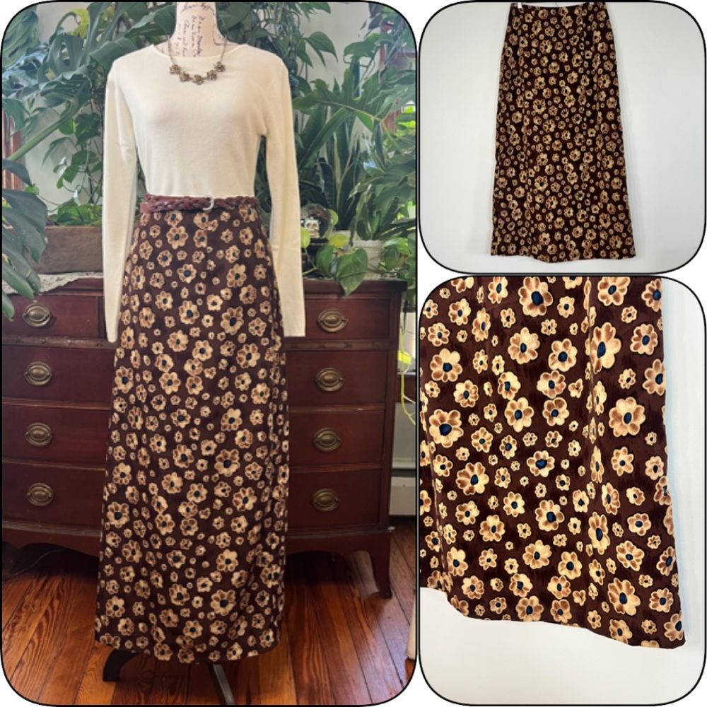 Vintage Wrapper Dead stock Brown Floral Maxi Skirt Y2K